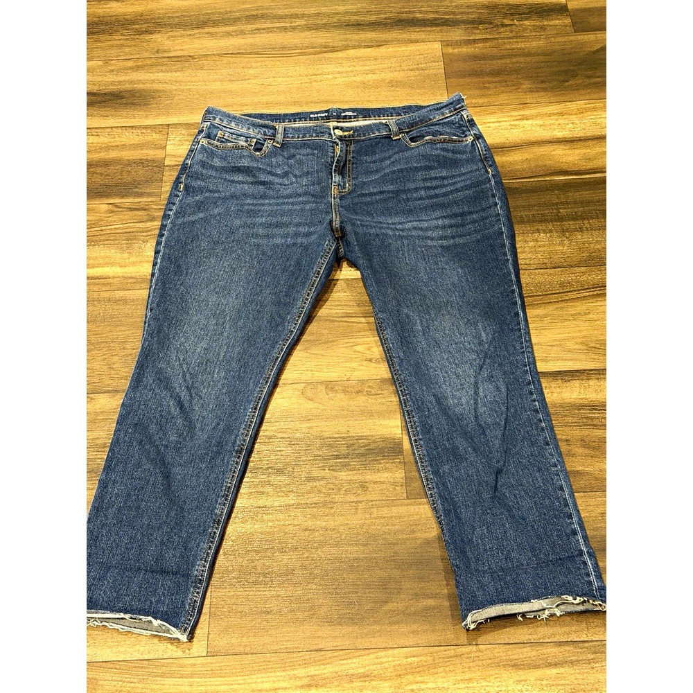 Old Navy Mid-Rise Boyfriend Jeans Womens Size 14 Regular Blue Denim 5-Pocket